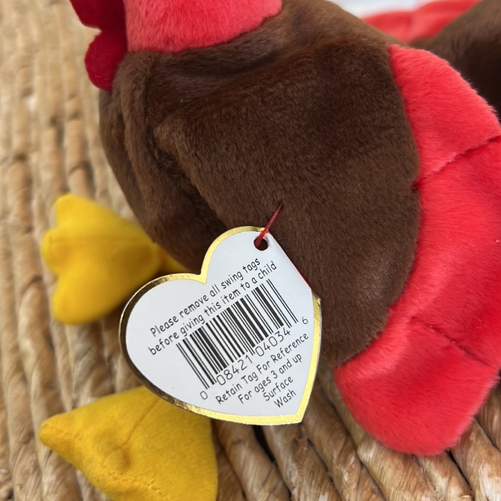 🦃 TY Beanie Baby "Original" GOBBLES the Turkey. Rare / Retired. Vintage. NWT. - Picture 5 of 8